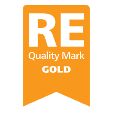 RE Quality Mark gold logo